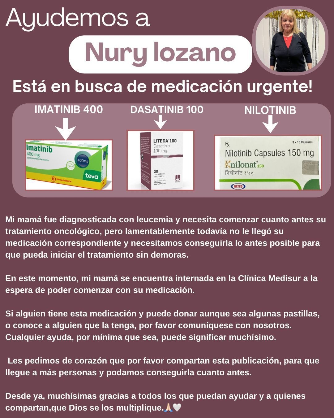 Salud en Santa Cruz: una paciente con leucemia aguarda medicación para comenzar su tratamiento